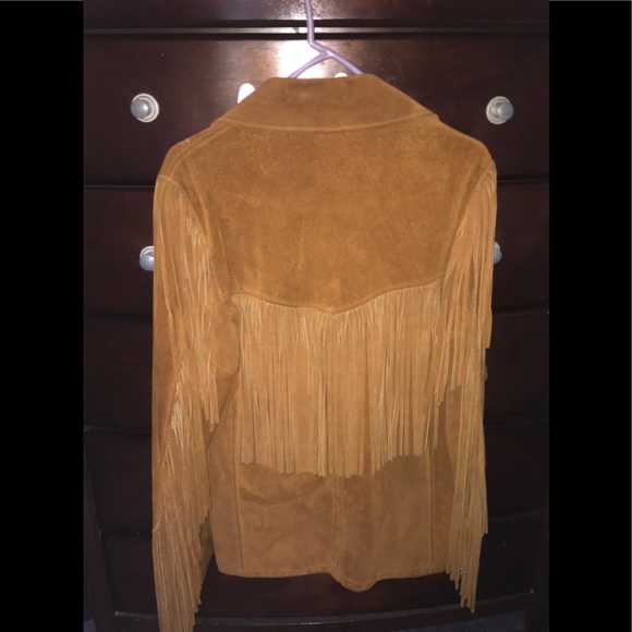 SOLD! Vintage Western Schott Suede Fringed Jacket - Picture 6 of 8